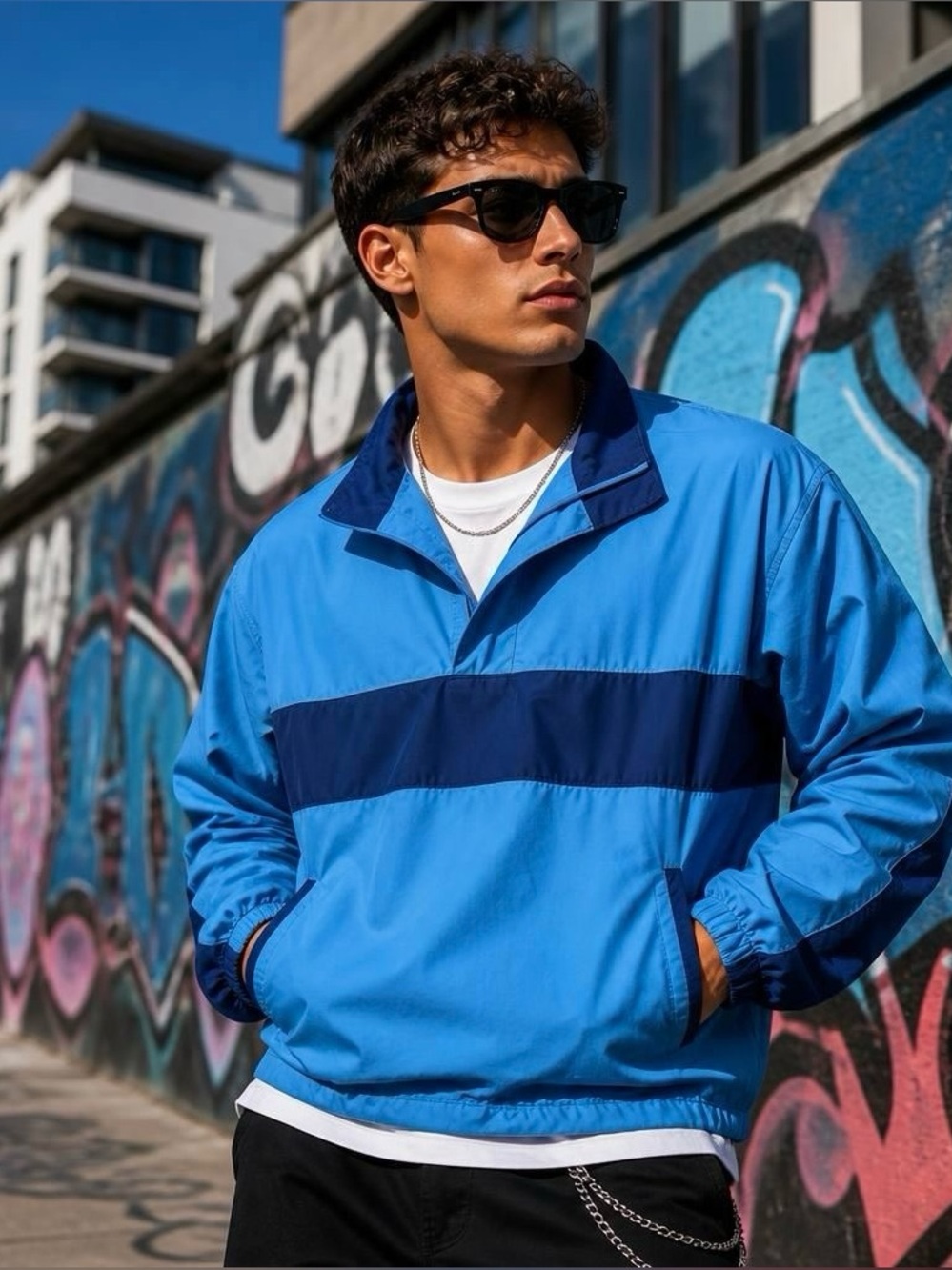 Callaway Men’s Two-Tone Blue Golf Pullover Quarter-Zip XL